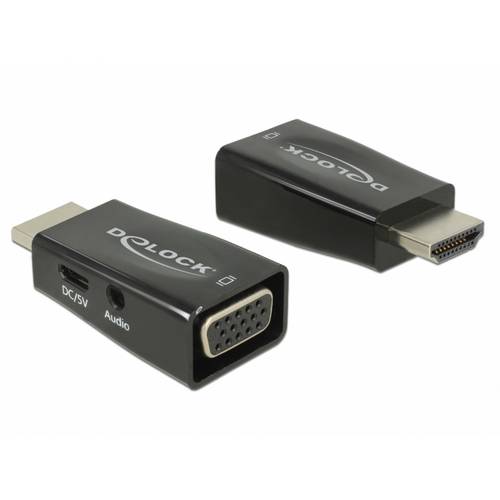 Delock 65901 HDMI / VGA / USB-C® / Klinke Adapter [1x HDMI-Stecker - 1x D-SUB-Buchse 15pol., USB-C® Buchse, 3.5 mm-Buchs...