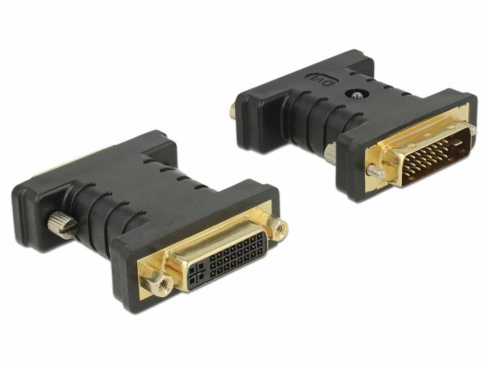 Thumbnail - Delock 63313 DVI Adapter [1x DVI-Stecker 24+1pol. - 1x DVI-Buchse 24+5pol.] Schwarz