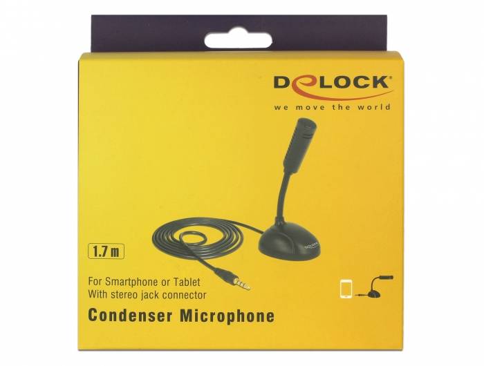 Delock 65872 Schwanenhals Gesangs-Mikrofon Übertragungsart (Details):Kabelgebunden Standfuß Kabelgebunden Schwarz-5