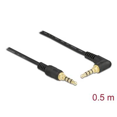 Das Bild zeigt ein 0,5 Meter langes Audiokabel mit zwei 3,5mm Stereo-Klinkensteckern. Einer der Stecker ist abgewinkelt.