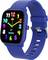 Blaue Smartwatch mit einem Ziffernblatt, das bunte, große Zahlen zeigt. Die Uhrzeit ist 10:10 Uhr.