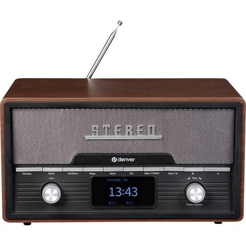 Denver MDA-525DW DARK WOOD Tischradio DAB+, UKW Holz-Braun (seidenmatt)