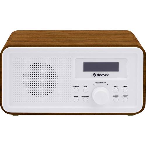 Denver DAB-30DW Dark Wood Tischradio DAB+, UKW Weckfunktion Holz-Braun (seidenmatt)