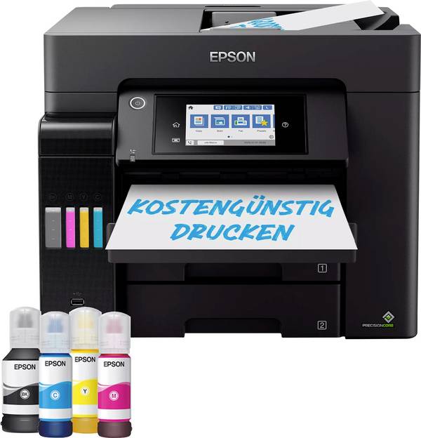 Epson EcoTank ET-5855 Multifunktionsdrucker Tintenstrahl Farbe  A4 Drucker, Scanner, Kopierer, Fax Tintentank-System, USB, WLAN