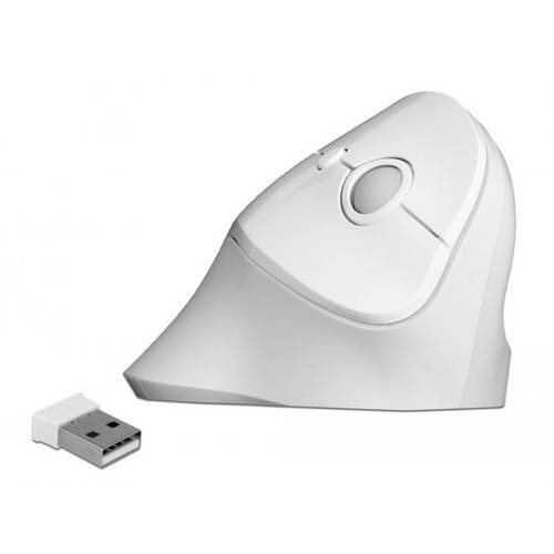 Thumbnail - Delock 12596 Ergonomische Maus USB, Kabellos Weiß 4 Tasten 800 dpi, 1200 dpi, 1600 dpi