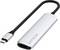 USB-C-zu-HDMI-Adapter von Satechi. Der Adapter hat ein silberfarbenes Gehäuse und ein geflochtenes Kabel.
