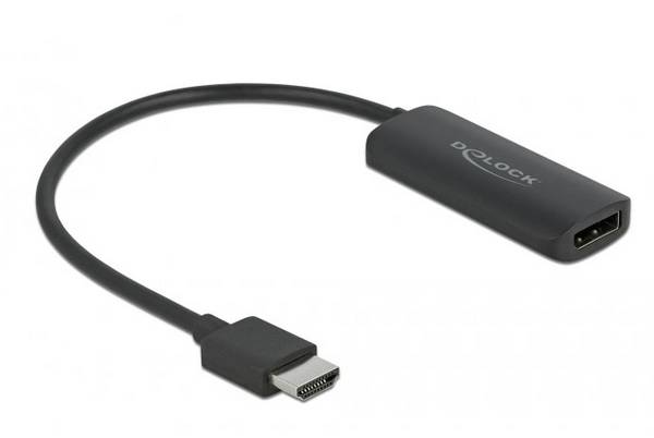 Delock 63206 HDMI / USB-Micro-B / DisplayPort Adapter [1x HDMI-Stecker - 1x DisplayPort Buchse, Micro USB] Schwarz  0.24 m