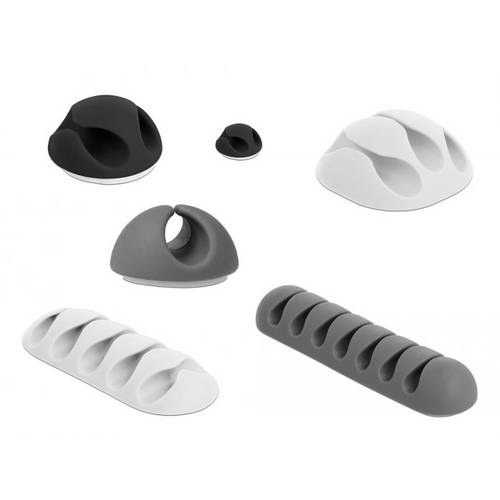 Thumbnail - Delock Kabel-Halteclips Thermoplast Schwarz, Grau 1 Set 18300