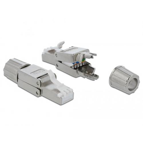 Thumbnail - Delock 86477 RJ45 Stecker Cat.6A STP werkzeugfrei 86477 Grau 1 St.