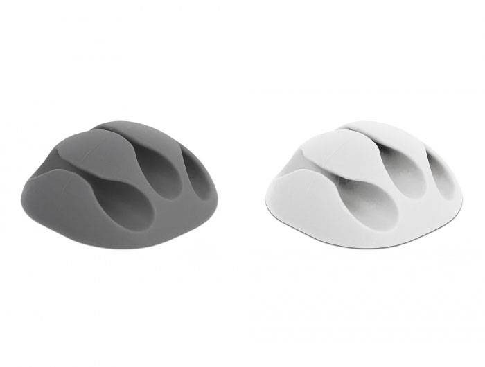 Thumbnail - Delock Kabel-Halteclips Thermoplast Weiß, Grau (B x H) 35 mm x 16 mm 1 Set 18297