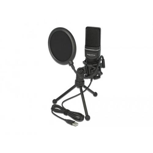 Thumbnail - Delock 66331 Stand Mikrofon-Set Übertragungsart (Details):USB inkl. Kabel, Standfuß, inkl Spinne USB USB Schwarz