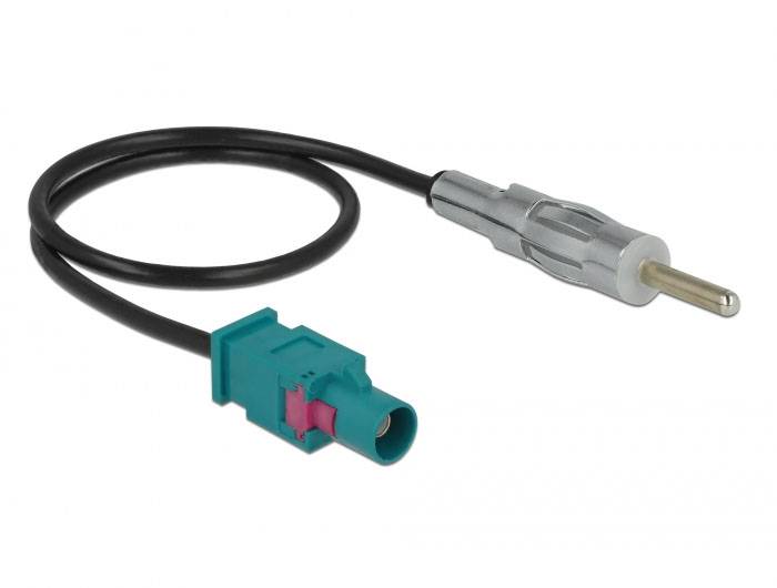 Delock WLAN-Antennen Anschlusskabel [1x Fakra-Stecker - 1x DIN-Stecker] 0.32 m Schwarz-1