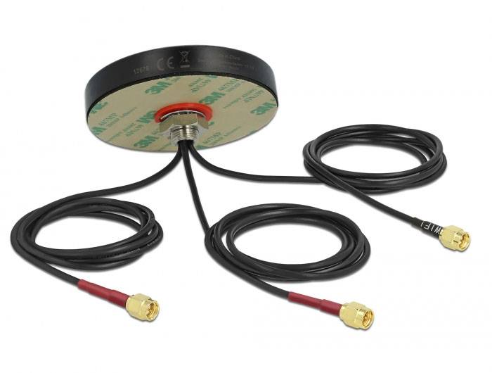 Delock LTE MIMO Dual Band WLAN 802.11 ac/ax/a/h/b/g/n Antenna - Antenne - Smart Home - 3 dBi (für 2400 MHz - 2483 MHz)-2