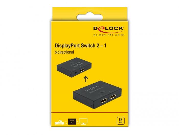 Delock DisplayPort 2 - 1 Switch bidirectional 8K 30 Hz-3