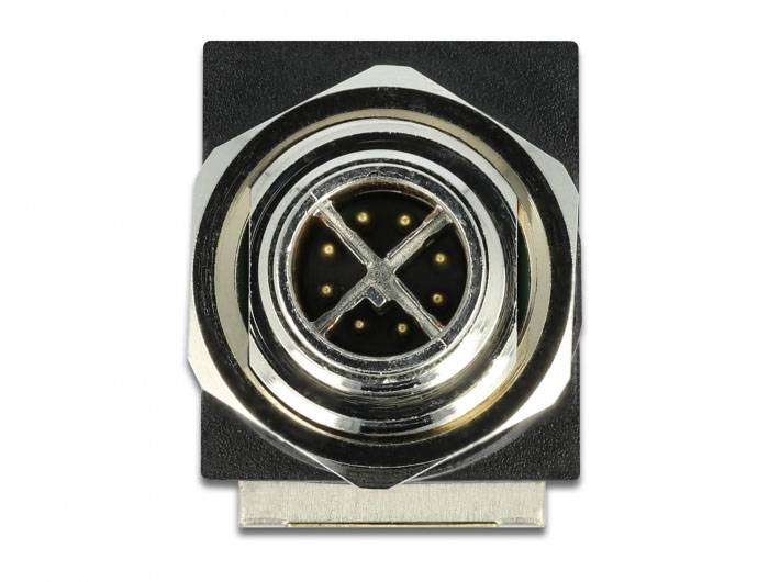 Delock M12 / RJ45 Netzwerk Adapter Kabel [1x M12-Stecker - 1x RJ45-Buchse] Schwarz-2
