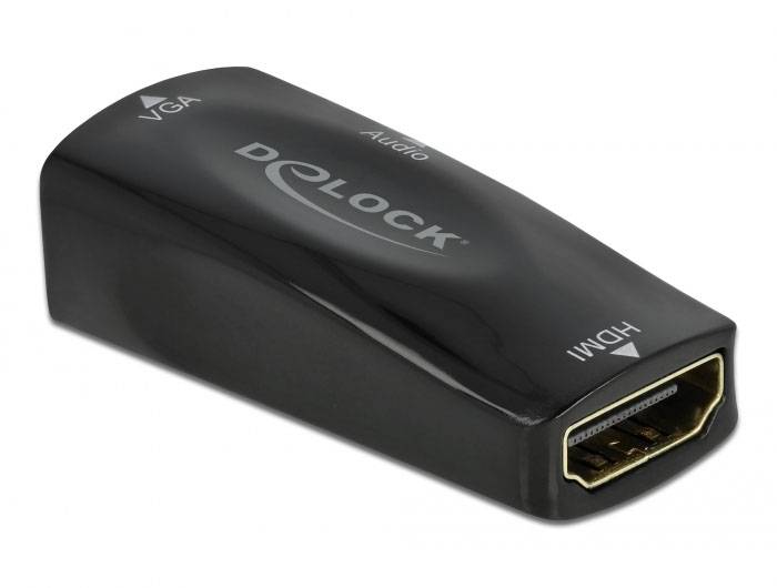 Delock 66560 HDMI / VGA Adapter [1x HDMI-Buchse - 1x D-SUB-Buchse 15pol.] Schwarz