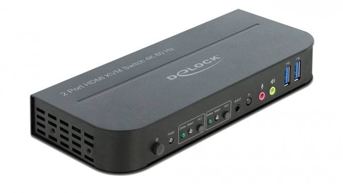 Delock 11481 HDMI-Switch HDMI Gestensteuerung, Maus, Tastatur, Fernbedienung 3840 x 2160 Pixel-1