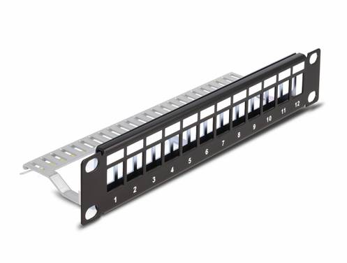 Delock 66874  Patch-Panel 254 mm (10")  1 HE Schwarz