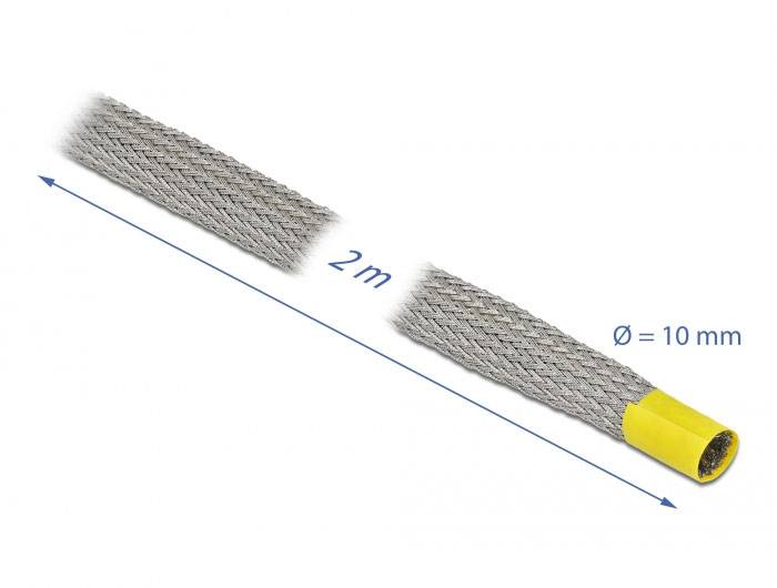 Delock 20788 20788 Geflechtschlauch Grau Kupfer 2 m 7 bis 16 mm 1 St.-2
