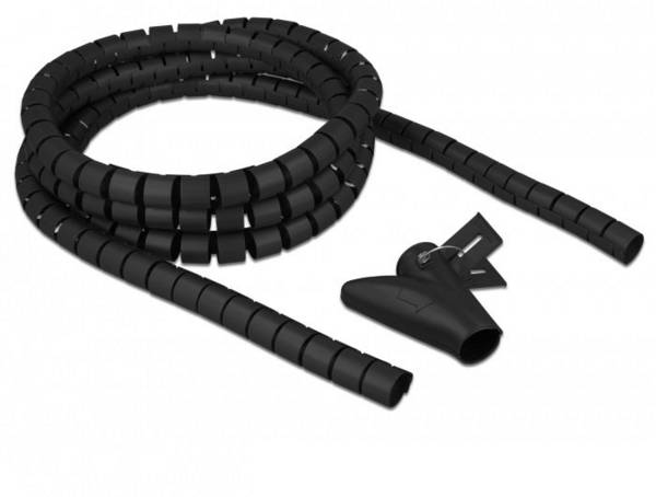 Delock Spiralschlauch Polyethylen Schwarz flexibel (Ø x L) 20 mm x 2.5 m 1 St. 18836