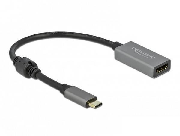 Delock 66571 USB-C® / HDMI Adapter [1x USB-C® Stecker - 1x HDMI-Buchse] Schwarz, Grau  0.20 m
