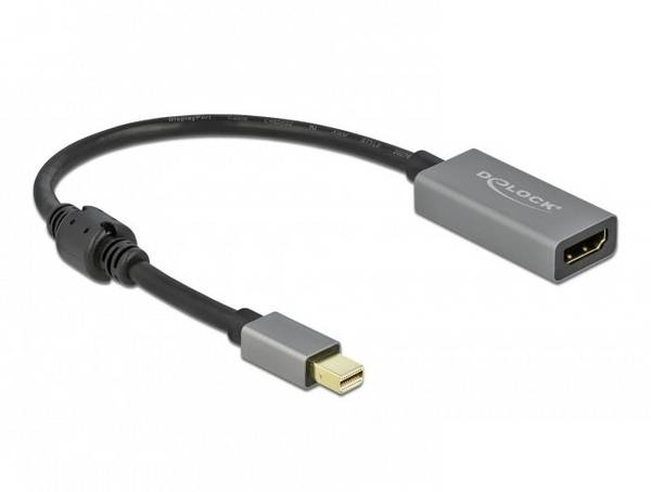 Delock 66570 DisplayPort / HDMI Adapter [1x Mini-DisplayPort Stecker - 1x HDMI-Buchse] Schwarz, Grau  0.20 m