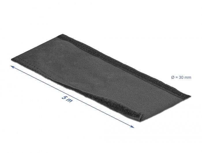 Delock Kabel-Bündelschlauch Polyester Schwarz (Ø x L) 30 mm x 5 m 1 St. 19191-2