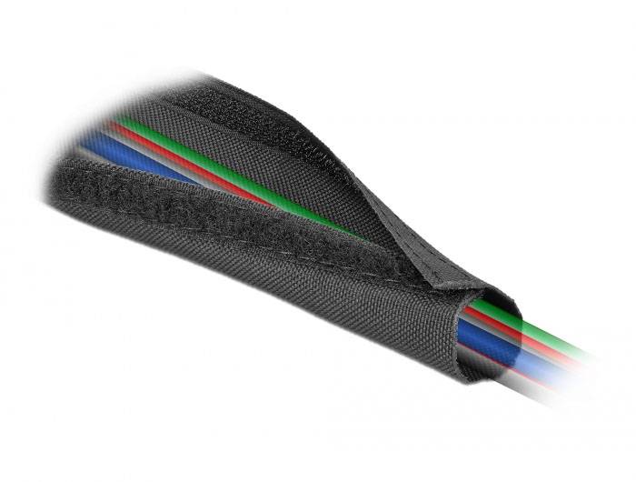 Delock Kabel-Bündelschlauch Polyester Schwarz (Ø x L) 30 mm x 5 m 1 St. 19191-3