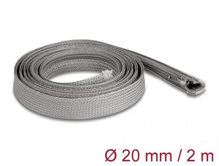 Delock 20830 20830 Geflechtschlauch Grau Polyester 2 m 15 mm (max) 1 St.-2