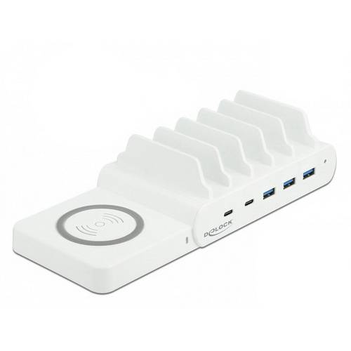 Thumbnail - Delock 41450 USB Ladegerät USB-C®, USB-A USB PD, Qi Wireless Charging Weiß Steckdose, Innenbereich Überstromschutz, Wire...