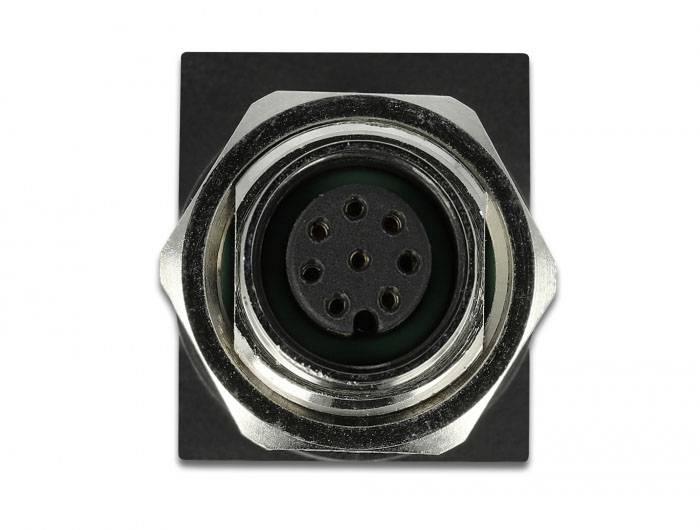 Delock M12 / RJ45 Netzwerk Adapter Kabel [1x M12-Buchse - 1x RJ45-Buchse] Schwarz-2