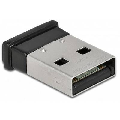 Kleiner USB-Stick mit schwarzem Kunststoffgehäuse und silberner Metallseite, geeignet für kabellose Verbindungen.