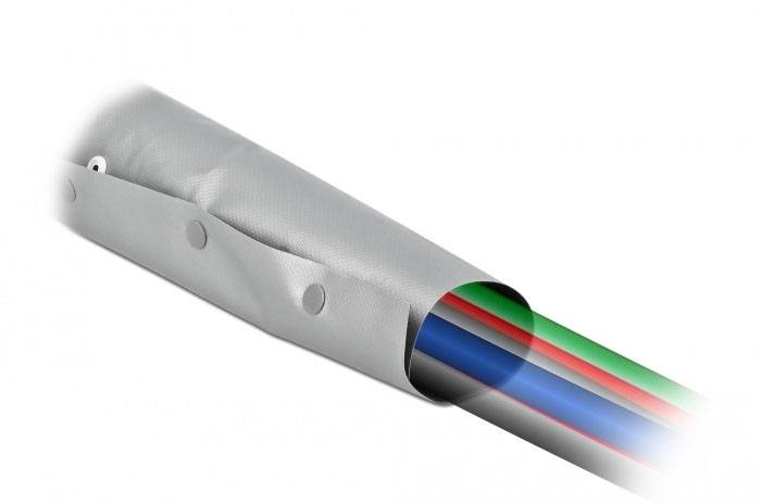 Delock Kabelschutz mit Schnappverschluss-Befestigung - 2 m - Schwarz/Grau-3