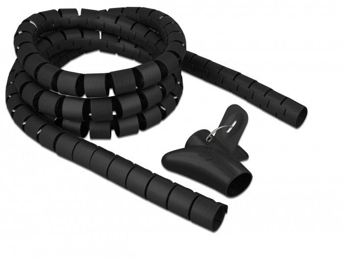 Delock Spiralschlauch Polyethylen Schwarz (Ø x L) 25 mm x 2.5 m 1 St. 18837-1