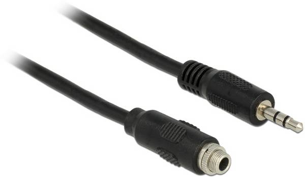 Delock 85116 Klinke Audio Anschlusskabel [1x Klinkenbuchse 3.5 mm - 1x Klinkenstecker 3.5 mm] 1 m Schwarz