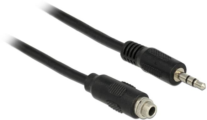 Delock 85116 Klinke Audio Anschlusskabel [1x Klinkenbuchse 3.5 mm - 1x Klinkenstecker 3.5 mm] 1 m Schwarz-0