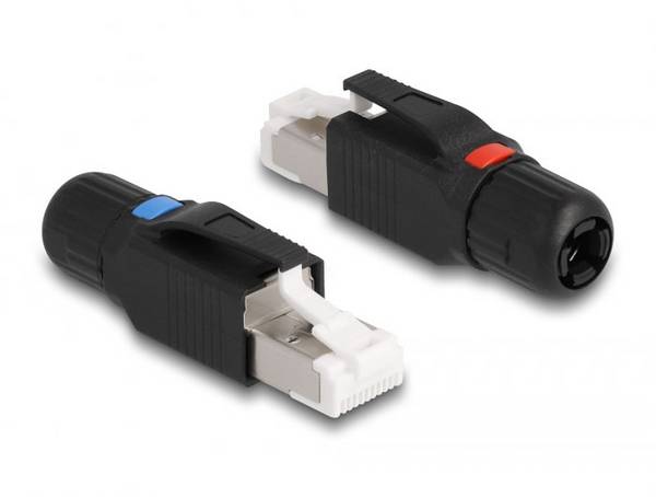Delock 86965 RJ45 Stecker feldkonfektionierbar Cat.6A 86965 RJ45 Stecker Polzahl Sensoren 8P8C Schwarz 1 St.