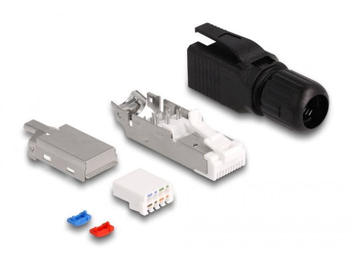Delock 86965 RJ45 Stecker feldkonfektionierbar Cat.6A 86965 RJ45 Stecker Polzahl Sensoren 8P8C Schwarz 1 St.-2