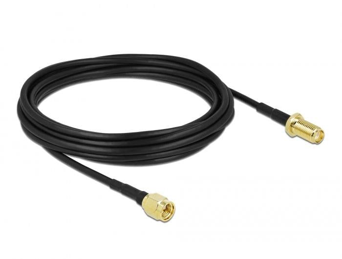 Delock WLAN-Antennen Anschlusskabel [1x SMA-Stecker - 1x SMA-Buchse] 5 m Schwarz-1