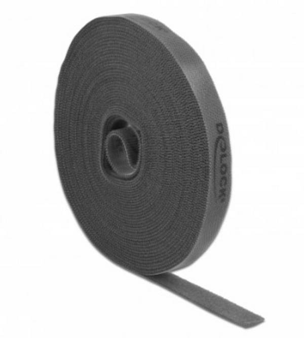 Delock 18391  Klettband zum Bündeln  (L x B) 10 m x 15 mm Grau 1 St.