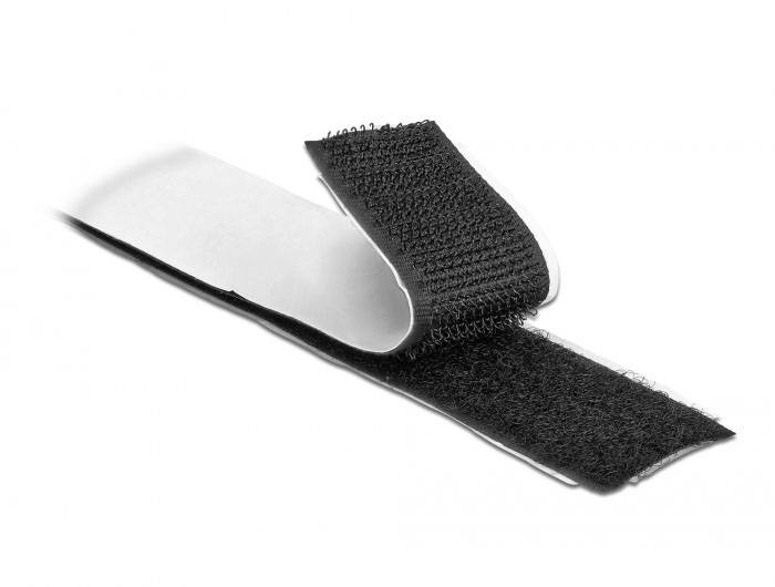 Delock 19072 Klettband zum Aufkleben (L x B) 5 m x 25 mm Schwarz 1 St.-3