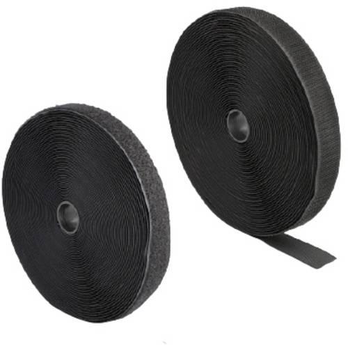Delock 20851 Klettband zum Aufnähen Haft- und Flauschteil (L x B) 15 m x 25 mm Schwarz 1 St.