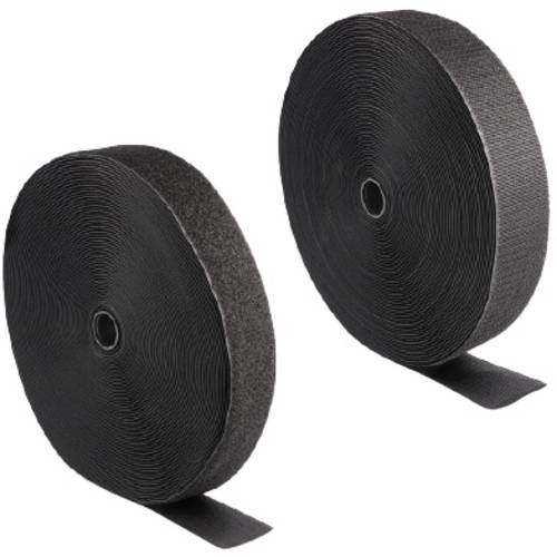 Delock 20856 Klettband zum Aufnähen Haft- und Flauschteil (L x B) 25 m x 50 mm Schwarz 1 St.