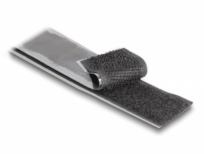 Delock 20857 Klettband zum Aufkleben (L x B) 15 m x 25 mm Schwarz 1 St.-4