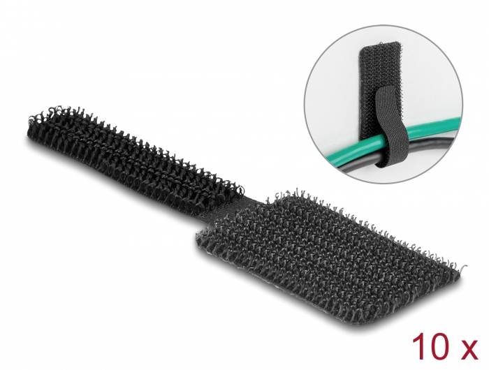 Delock Kabel-Halteclips Polyester Schwarz 10 St. 19582-3