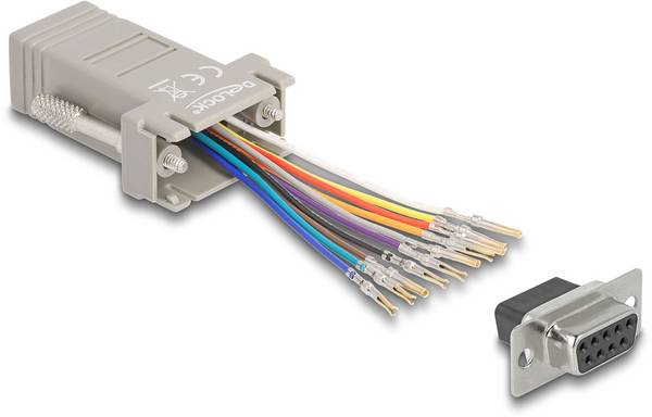 Delock 66472 VGA / RJ45 Adapter [1x D-SUB-Buchse 9pol. - 1x RJ50-Buchse] Grau