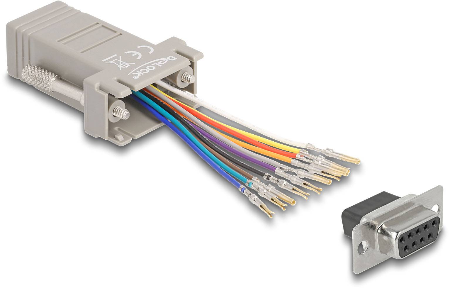 Thumbnail - Delock 66472 VGA / RJ45 Adapter [1x D-SUB-Buchse 9pol. - 1x RJ50-Buchse] Grau