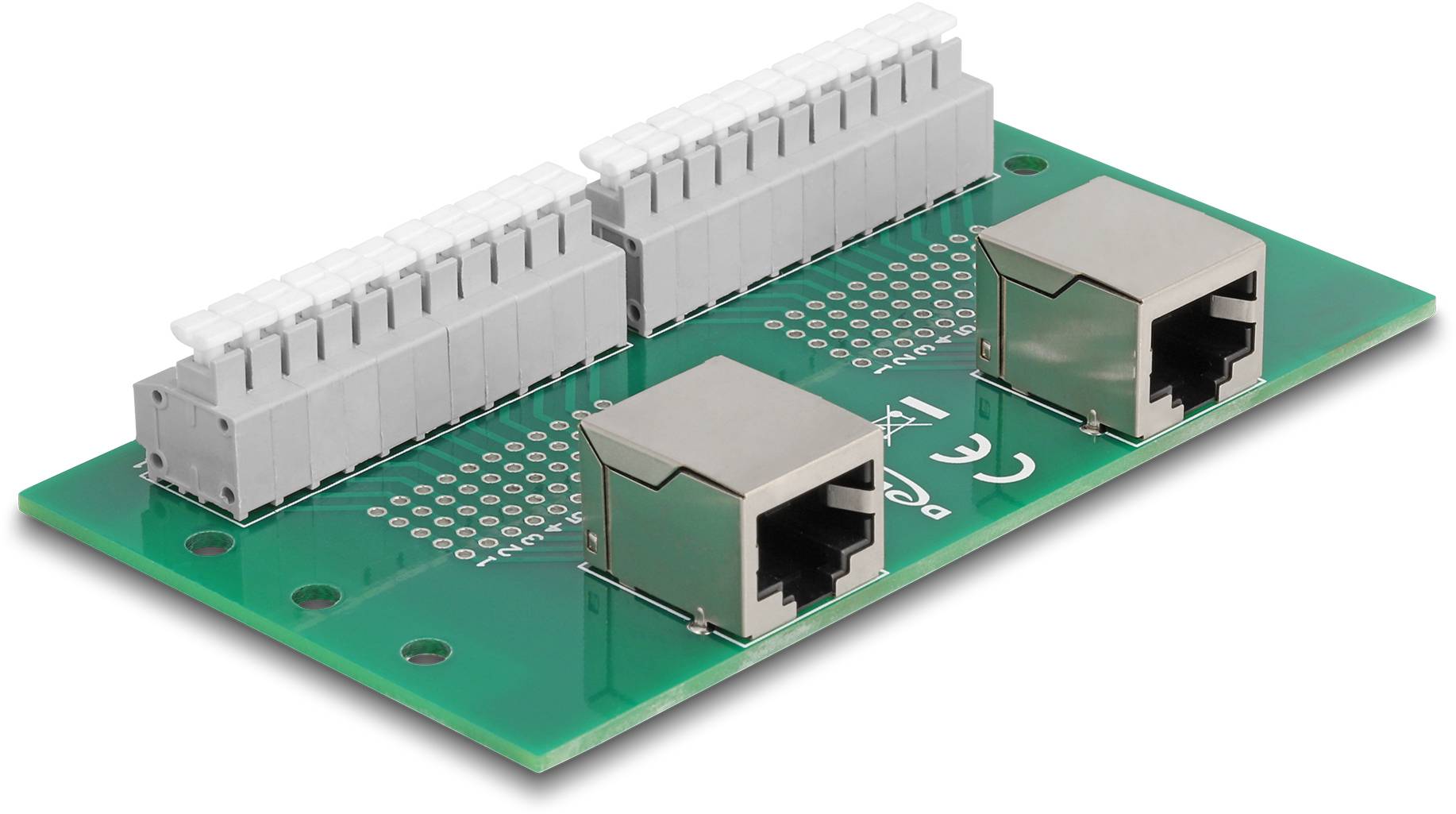 Delock RJ50 Netzwerk Adapter [2x RJ50-Buchse - 2x Buchse] Grün, Grau-1