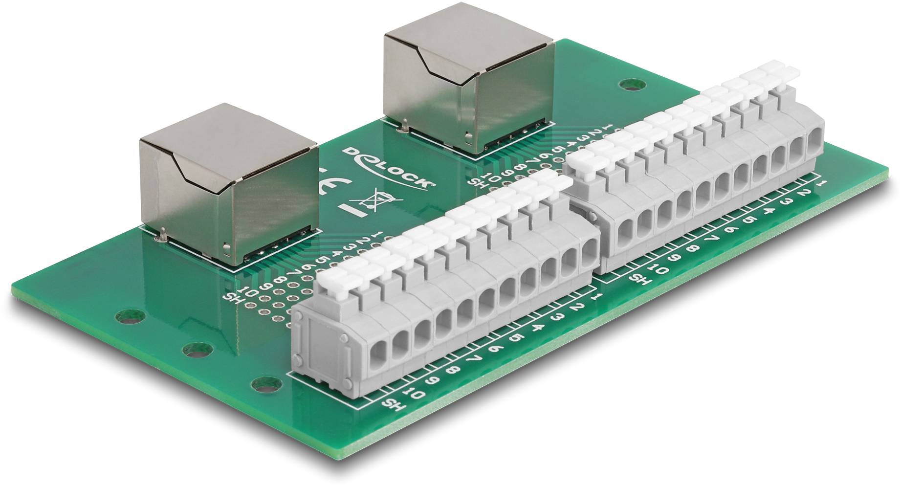 Delock RJ50 Netzwerk Adapter [2x RJ50-Buchse - 2x Buchse] Grün, Grau-2