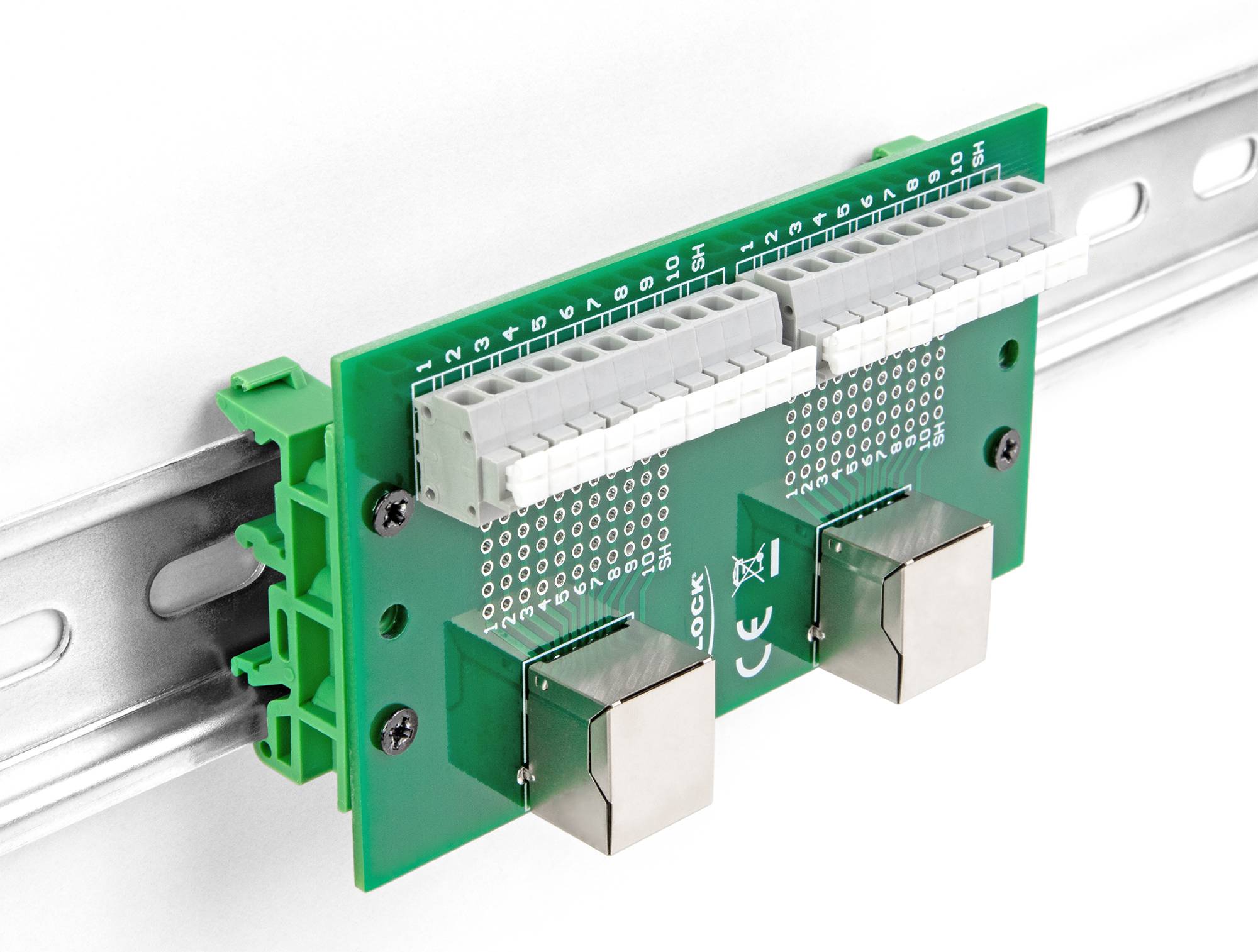 Delock RJ50 Netzwerk Adapter [2x RJ50-Buchse - 2x Buchse] Grün, Grau-4